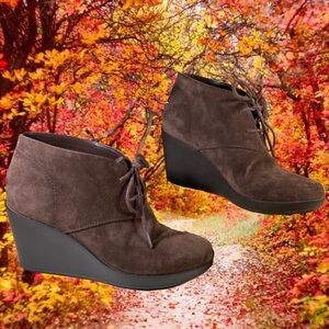 Cole Haan | Brown Suede Britt Chukka Wedge Bootie I Size 7